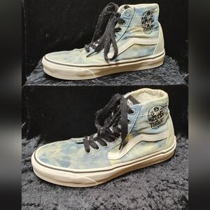 Vans Unisex SK8 High Tapered Washed Denim Embroidered Skull High Top Sneakers